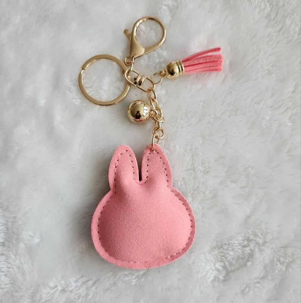 Labubu Pink and Gold Keychain Bag Charm
